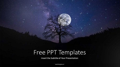 Night Sky Full Moon PowerPoint Templates Feature Image