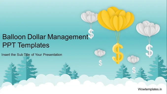 Balloon Dollar Management Concept PowerPoint Template Feature Image