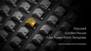 Focused Golden Houses PowerPoint Templates Feature Image