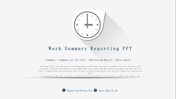 Work Summary Reporting Presentation Template