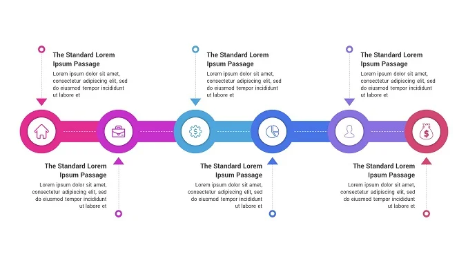 6 Folded Stages Free PowerPoint Infographics Template diagrams