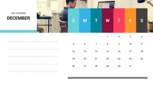 December 2021 Calendar Free PPT Template