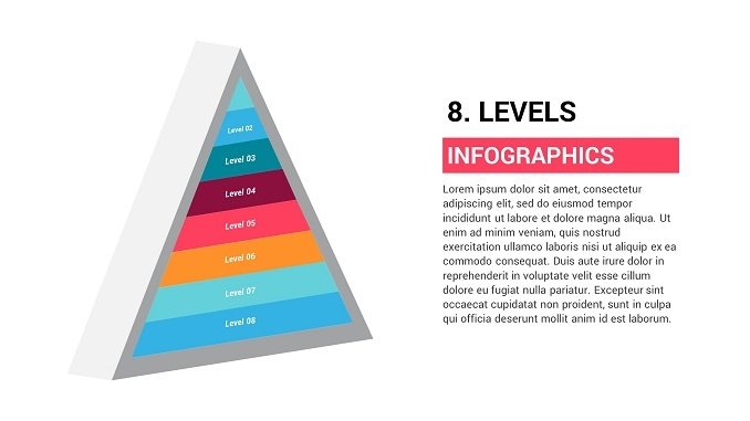3d Pyramid With 8 Levels Free Presentation Slide Template 2304
