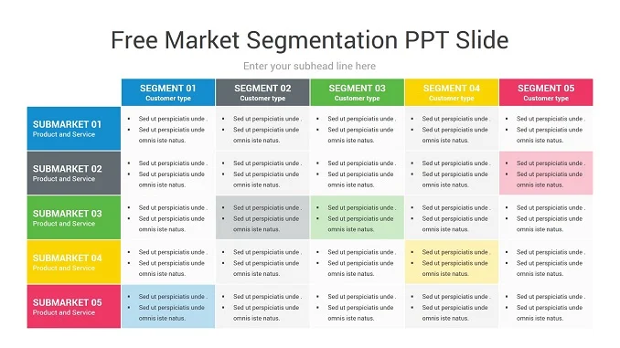 Free Market Segmentation PPT Slide