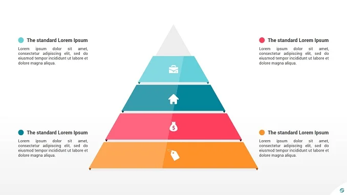 Flat Pyramid 4 Levels PowerPoint Infographics