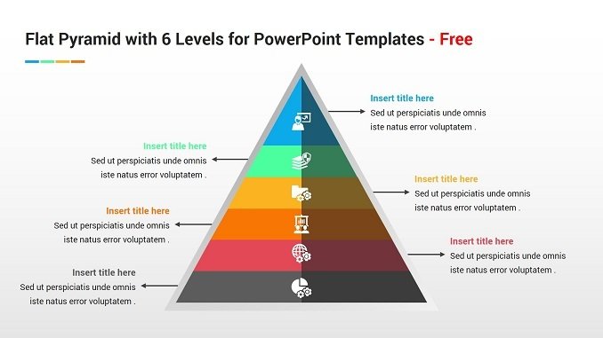 Free Flat Pyramid With 6 Levels For PowerPoint Templates