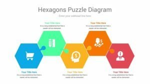 Free Hexagons Puzzle PowerPoint Template Diagrams