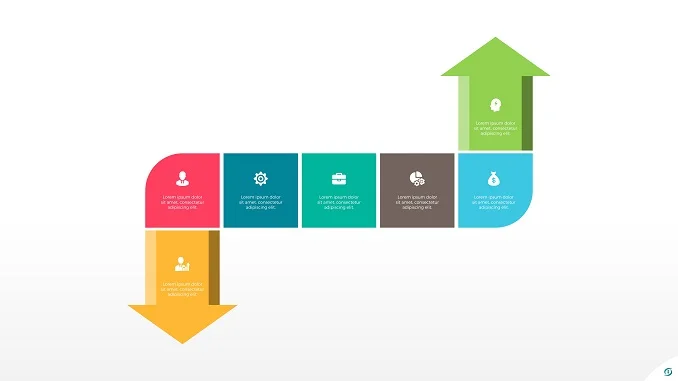 Simple 7 Steps Arrow PowerPoint Infographics