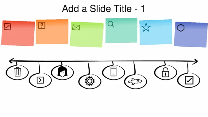 Sticky note graphic timeline