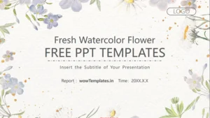 Fresh Watercolor Flower Presentation template_Feature Image