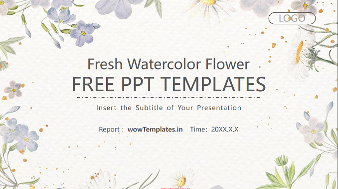 Fresh Watercolor Flower Presentation template_Feature Image