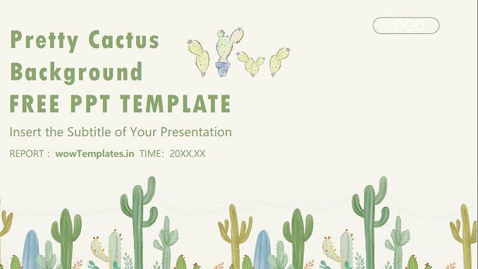 Pretty Cactus Background Presentation template_feature image