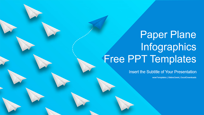 paper plane infographics free presentation template