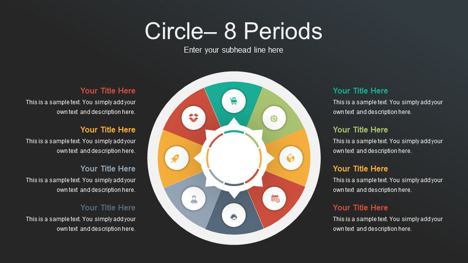 Dark Circle with 8 Periods presentation template feature image