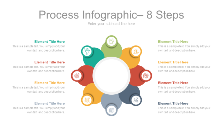 Process Infographics 8 Steps | Free Presentation Slide Template